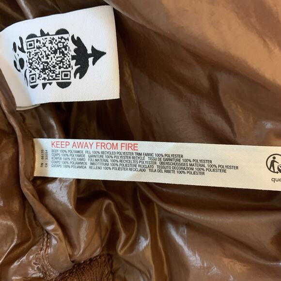 Free People FP MOVEMENT Patricia Packable Poncho Puffer Jacket Brown Large *READ - Picture 13 of 16